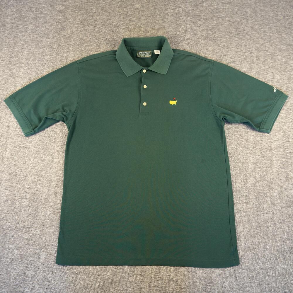 Vintage Masters Polo Shirt Mens Large Green Golf Collection Hong Kong Cotton